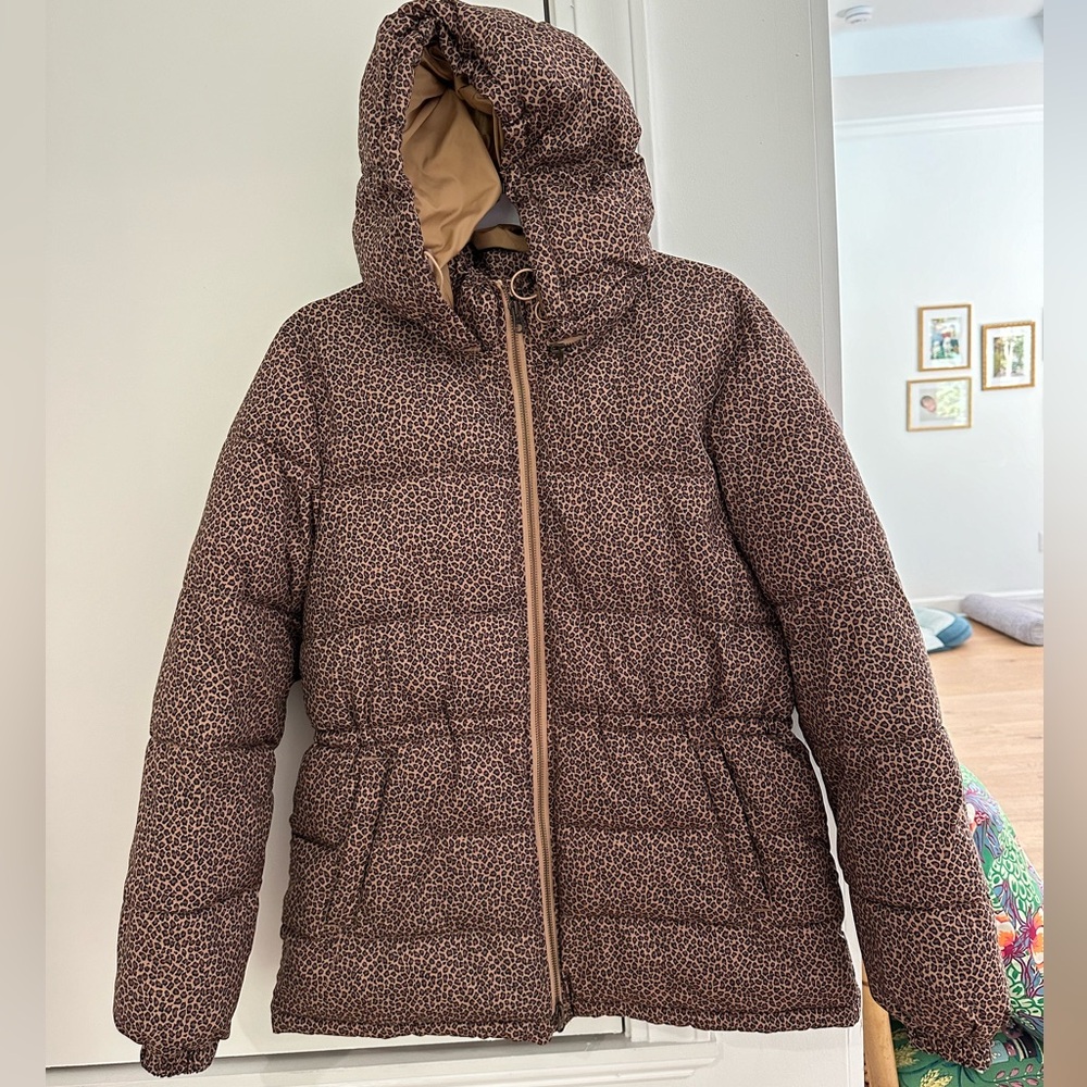 Amazon essentials-cheetah print, drawstring, puffer jacket